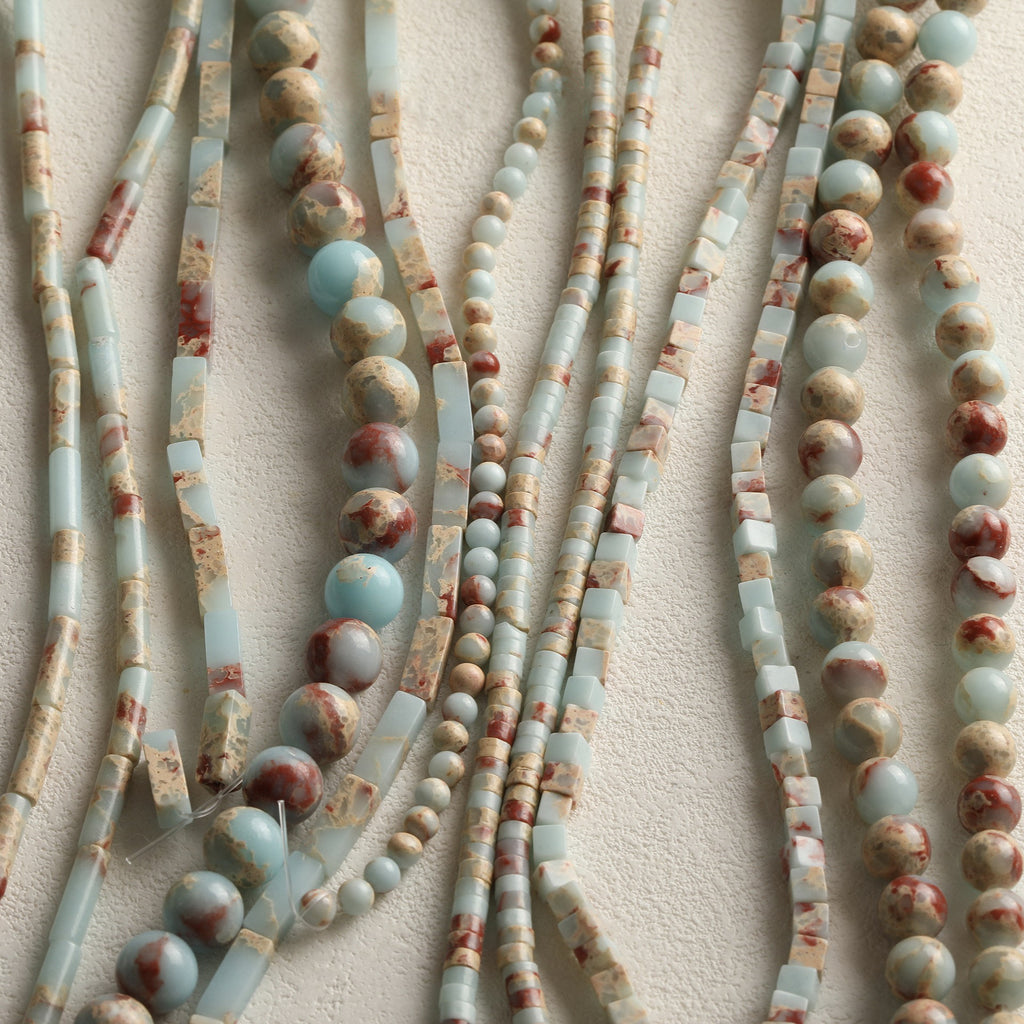 Natural Shoushan Stone series round beads tube beads loose beads diy bracelet earrings necklace jewelry accessories