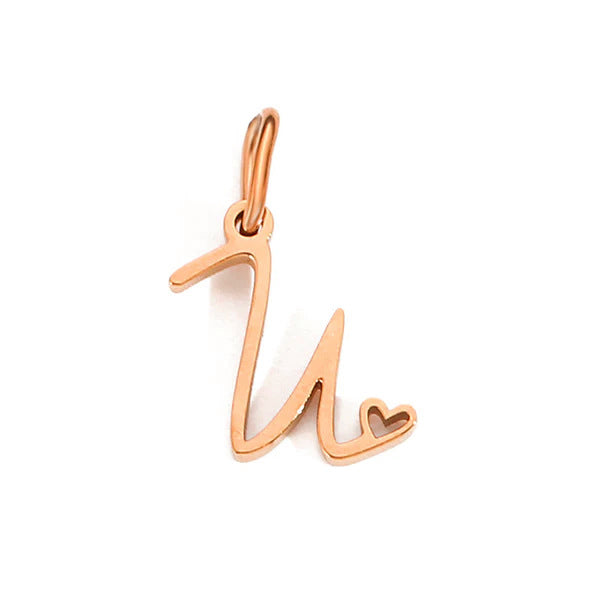 European and American Cross-border DIY26 Letter Pendant Jewelry Accessories Titanium Steel Mirror Polished Vacuum Plated Love English Letter
