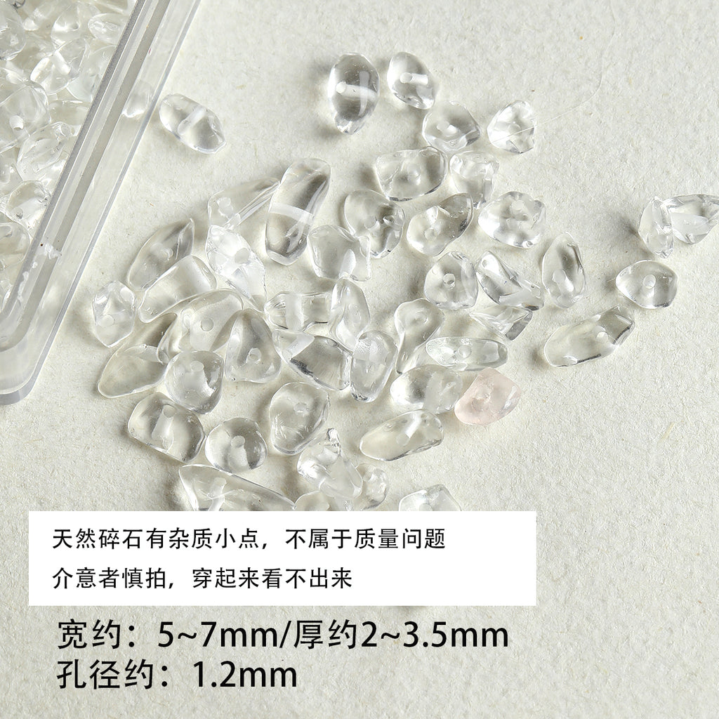 Natural Stone Citrine Aquamarine Moonstone Gravel Beads DIY Accessories Material Bracelet Necklace Beaded