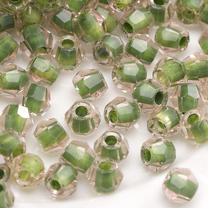Green Style Guofeng Glass Glazed Beads Rice Beads DIY Handmade Homemade Beaded Bracelet Necklace Accessories