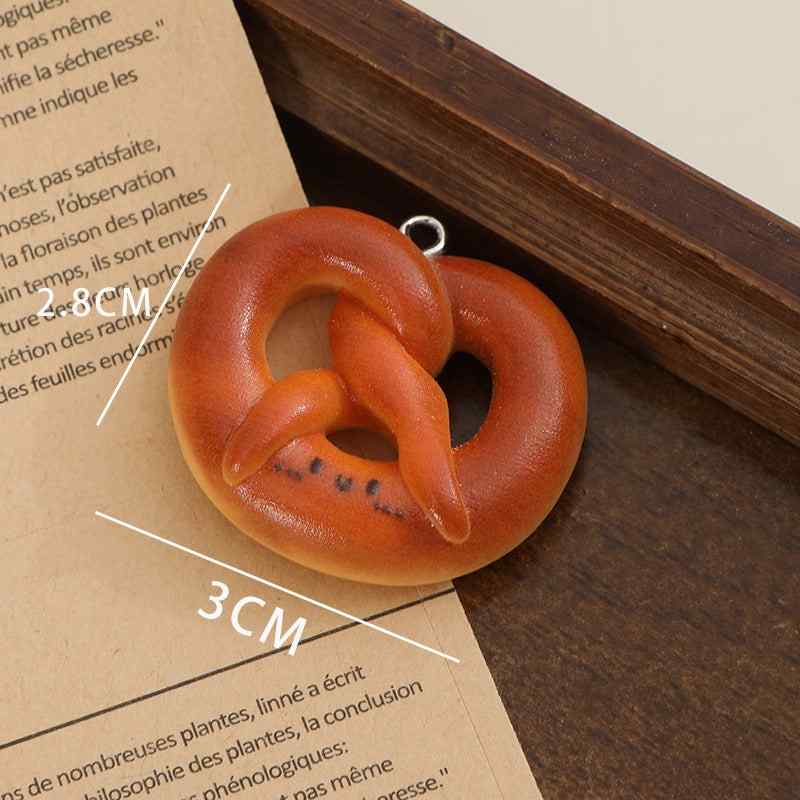 Nail simulation food toy stick alkaline water bread resin DIY necklace baby bag mobile phone chain bag hanging decoration 