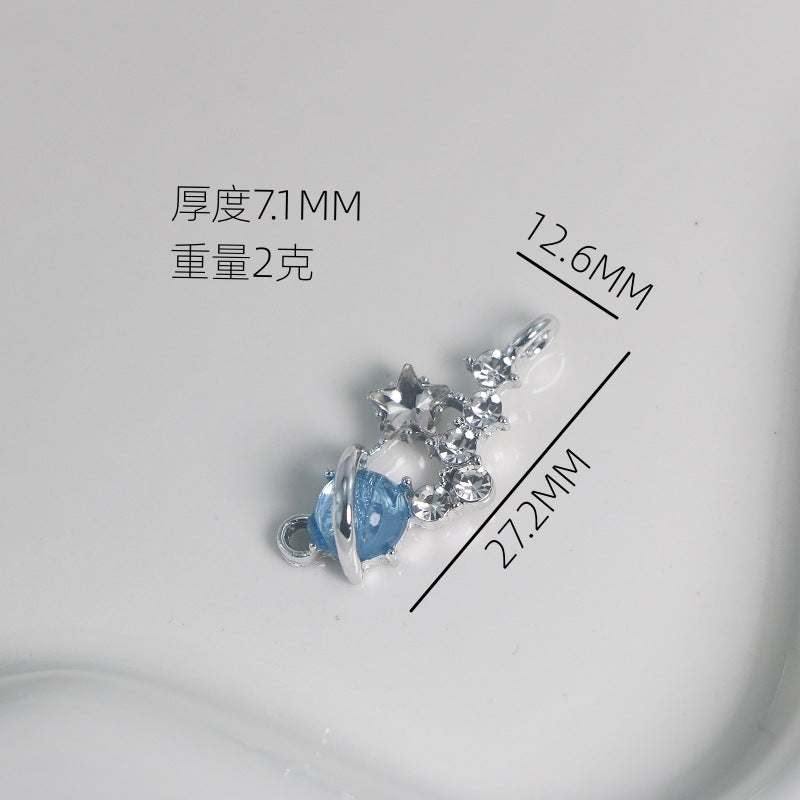 Color-preserving electroplated alloy point diamond series seven-star beads star DIY earrings pendant bracelet necklace jewelry accessories