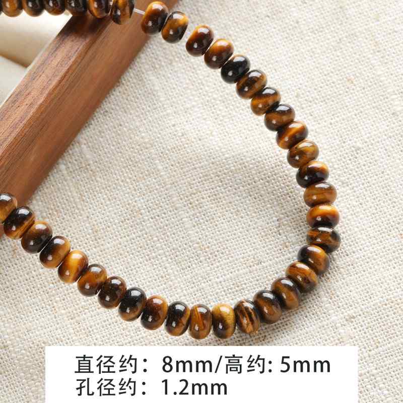 Tiger's eye natural stone spacer cut surface abacus beads round tube beadsbracelet necklace beaded diy accessories material