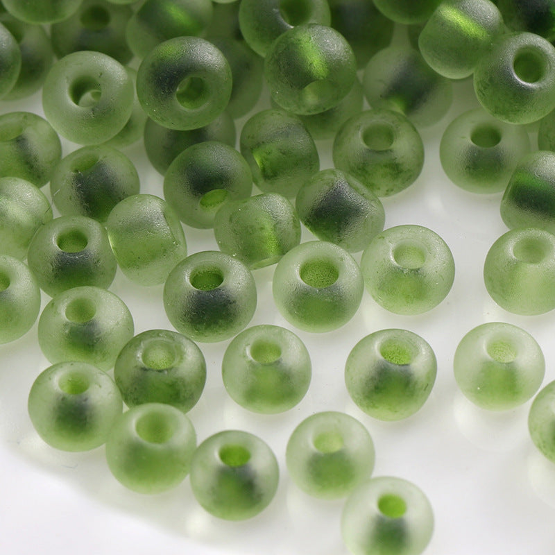 Green Style Guofeng Glass Glazed Beads Rice Beads DIY Handmade Homemade Beaded Bracelet Necklace Accessories
