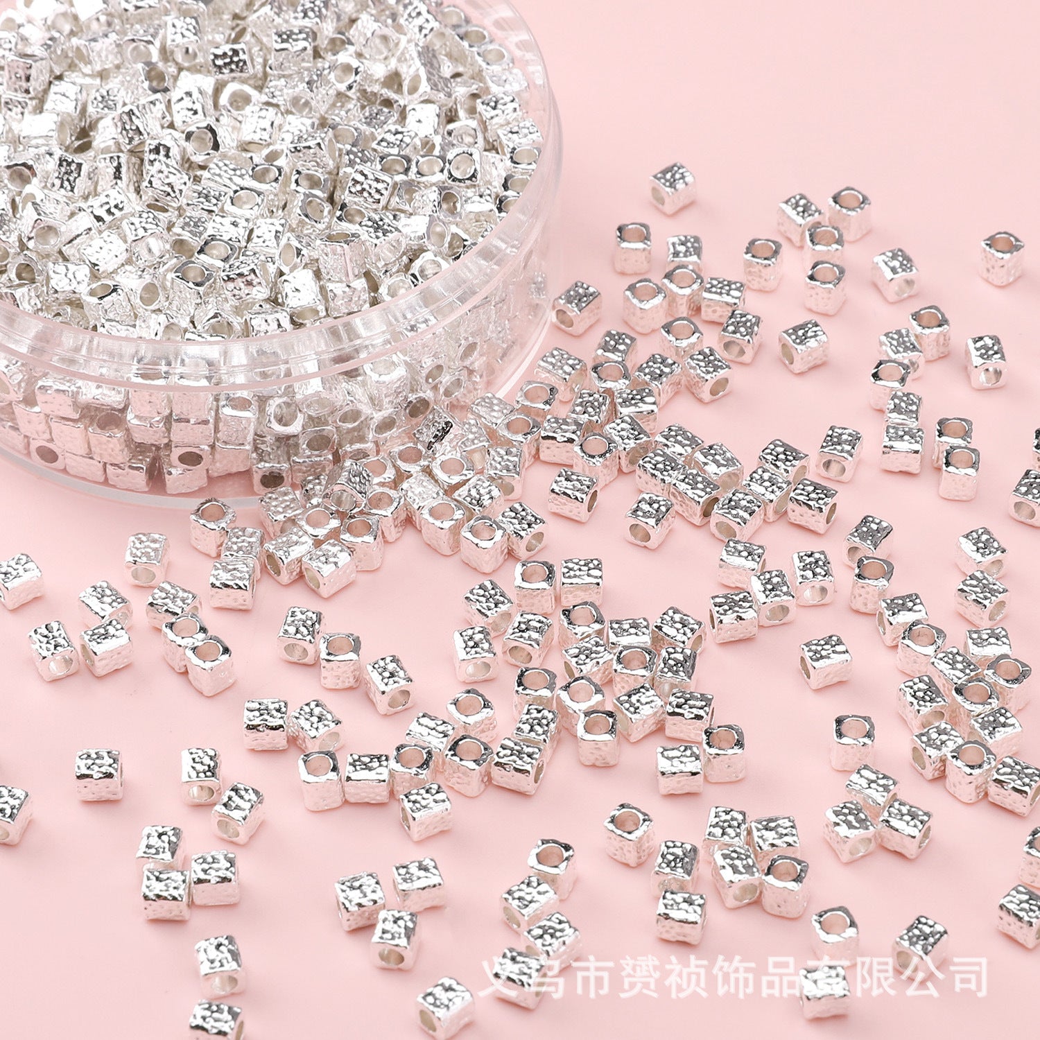 Broken Silver, a Few Pounds Thick Silver-Plated Loose Beads, Square Triangular Beads, DIY Handmade Beading Materials, Jewelry Bracelet Accessories