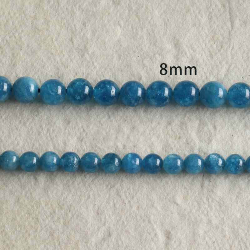 Natural Stone Blue Chalcedony Round Beads Braided Bead DIY Material