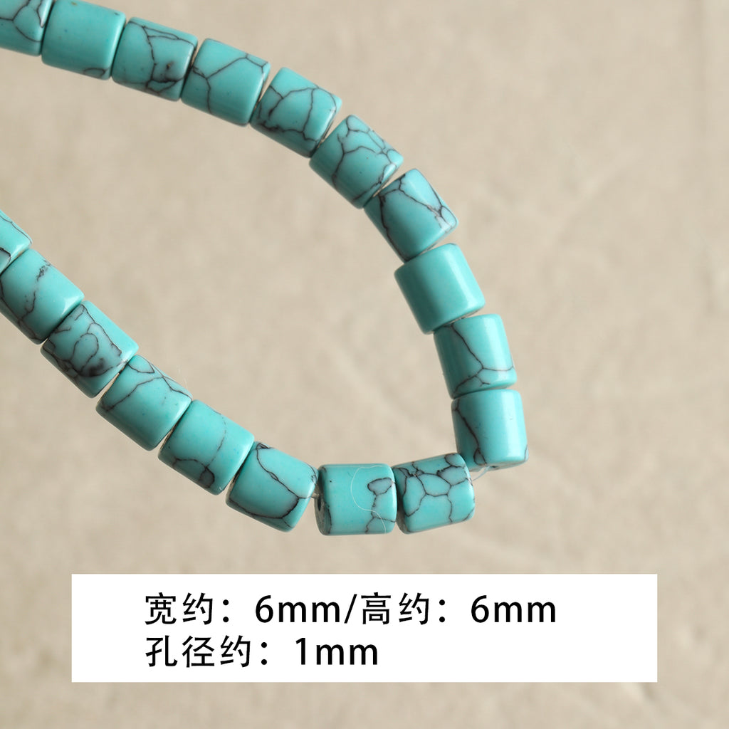 Natural Turquoise Round Beads Spacer Abacus Loose Beads Braided Bracelet Necklace Earrings DIY Accessories Material Beads