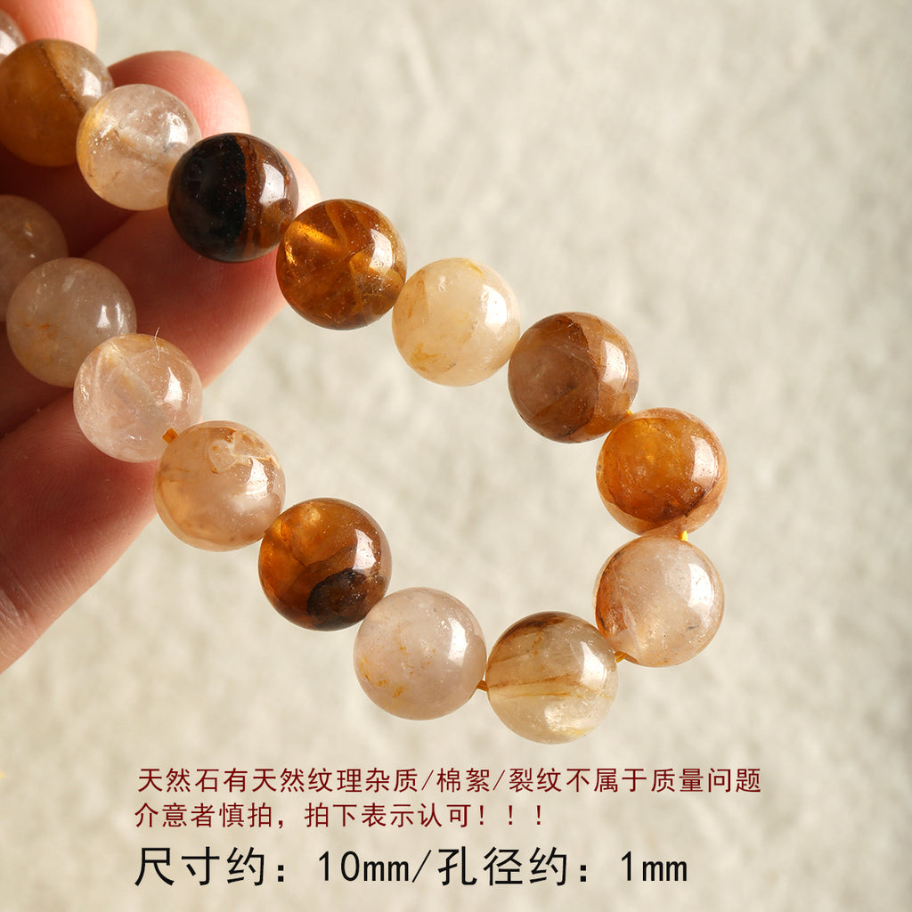 Natural Tiger Eye Stone Yellow Tower Wafer Bead Bracelet Necklace Beaded DIY Accessories Material Beads