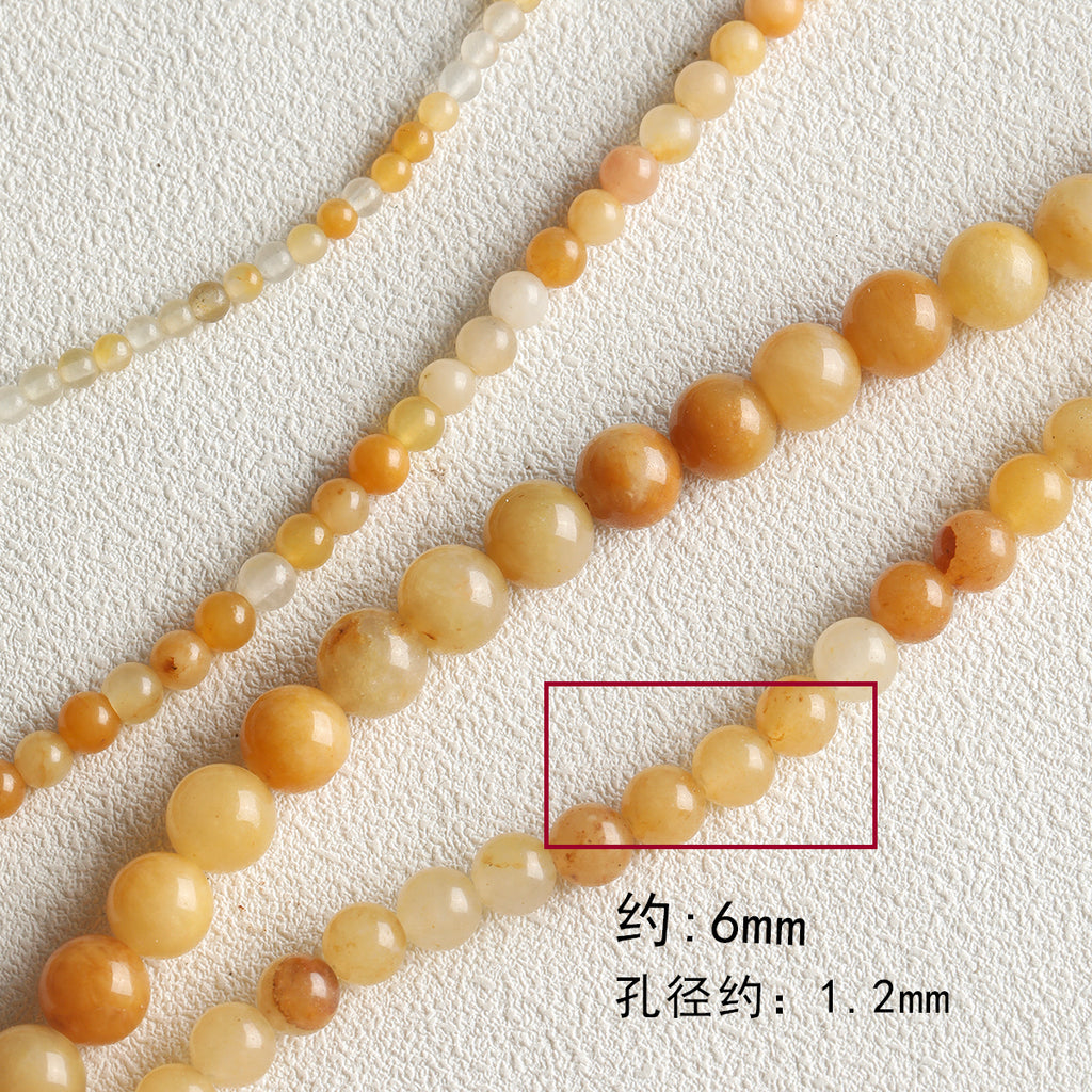 All-match natural stone Huangdongling round bead tube bead abacus beaded bracelet necklace loose beads diy accessories material beads