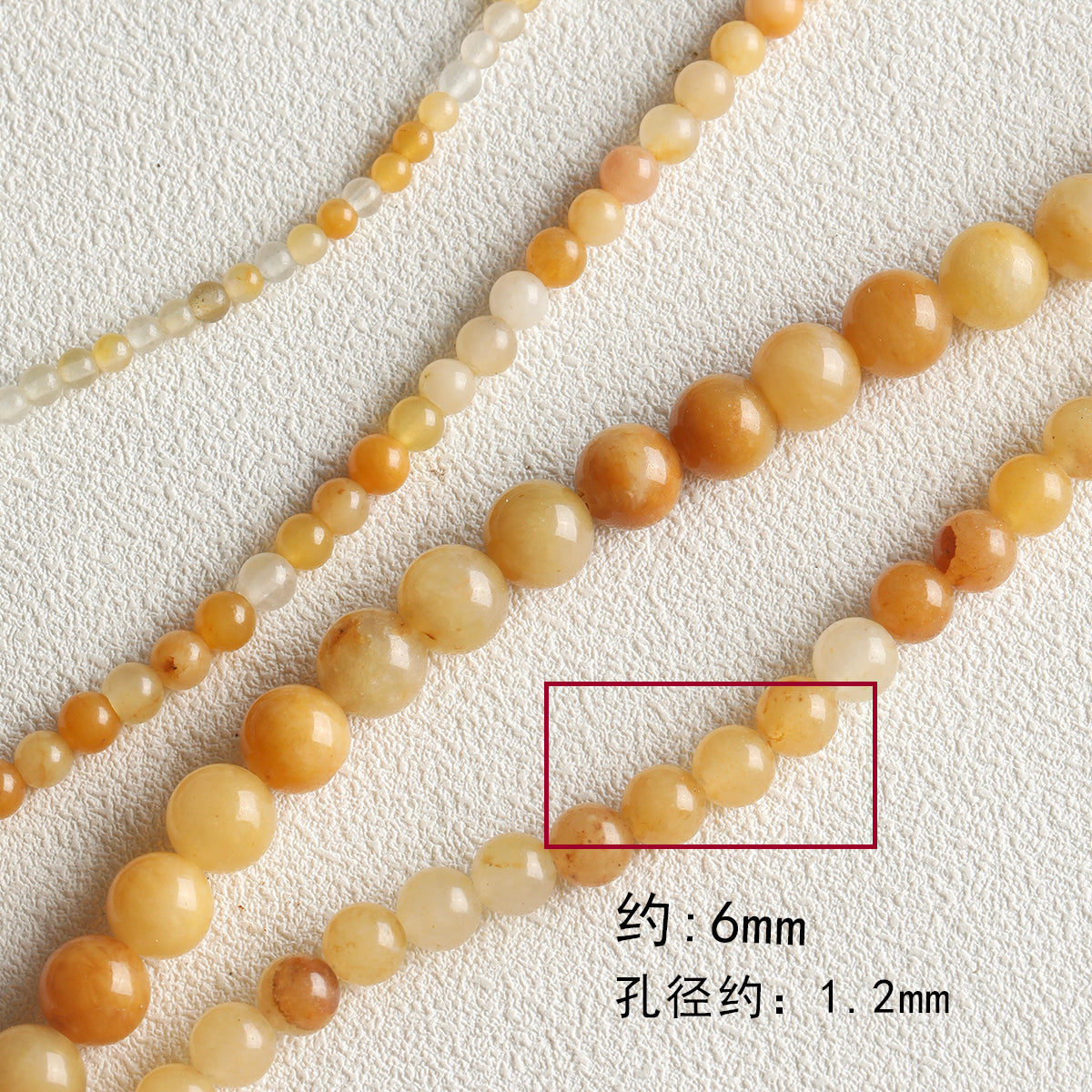 All-match natural stone Huangdongling round bead tube bead abacus beaded bracelet necklace loose beads diy accessories material beads