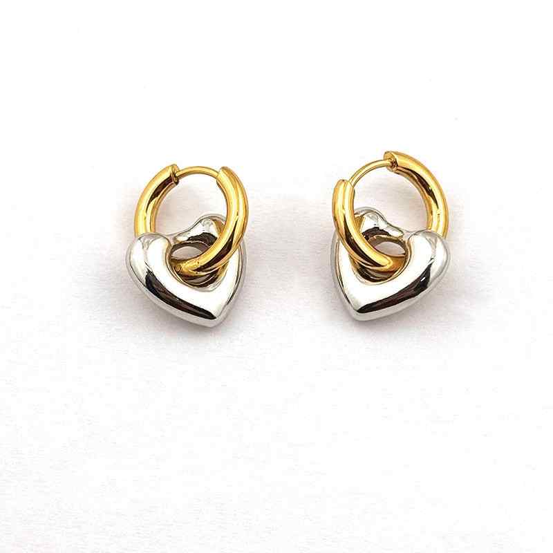 French popular niche simple heart-shaped personality earrings