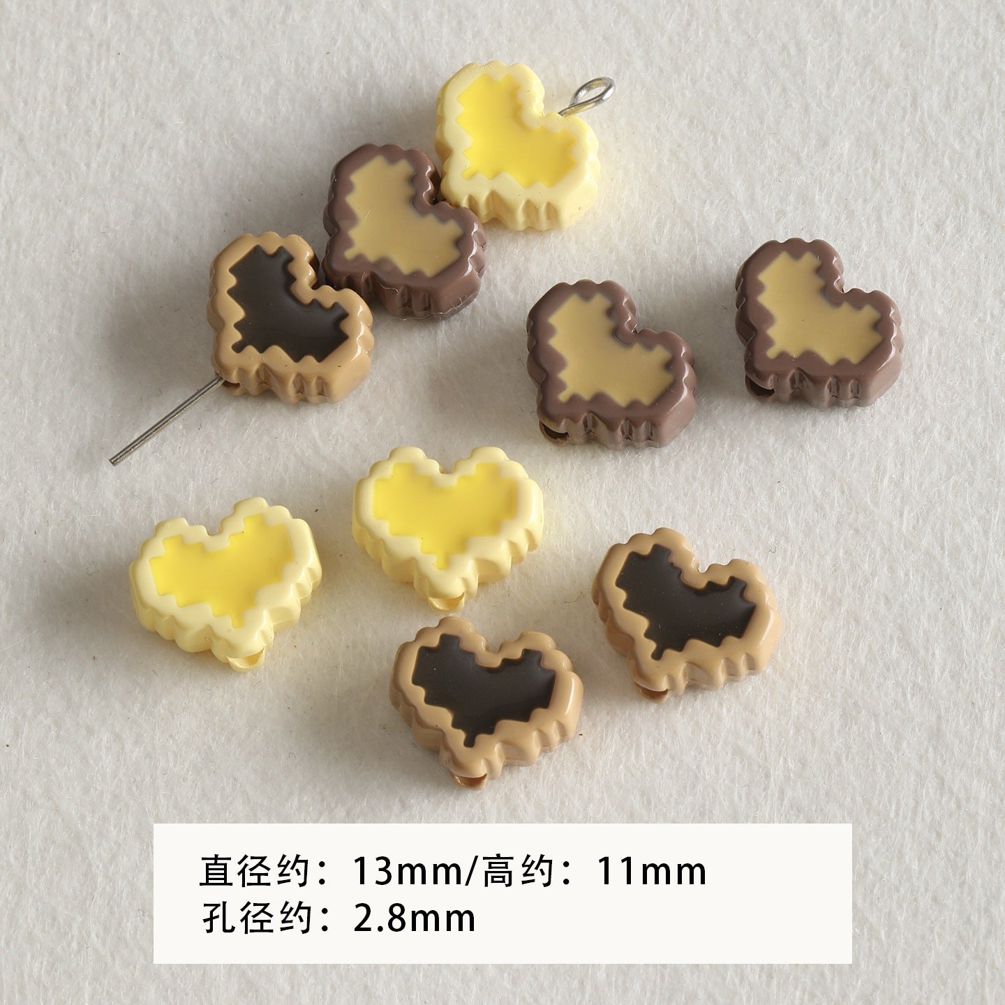 Baking paint curry color series square beads acrylic loose beads mobile phone chain key chain beads diy accessories material