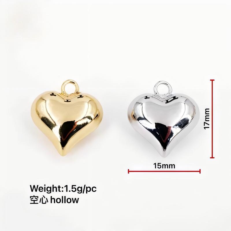 Bright Copper Plated Three-Dimensional Hollow Heart Gloss Love Pendant