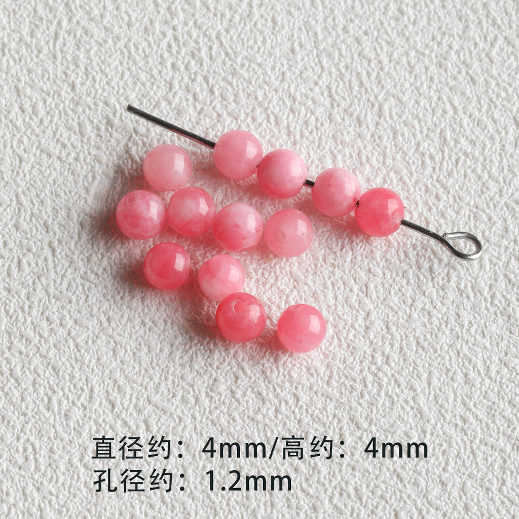 [Powder Gardenia] Natural Stone Powder Aobao Tube Bead Powder Crystal Abacus Bead Spacer Bracelet Necklace Beaded DIY Accessories Material