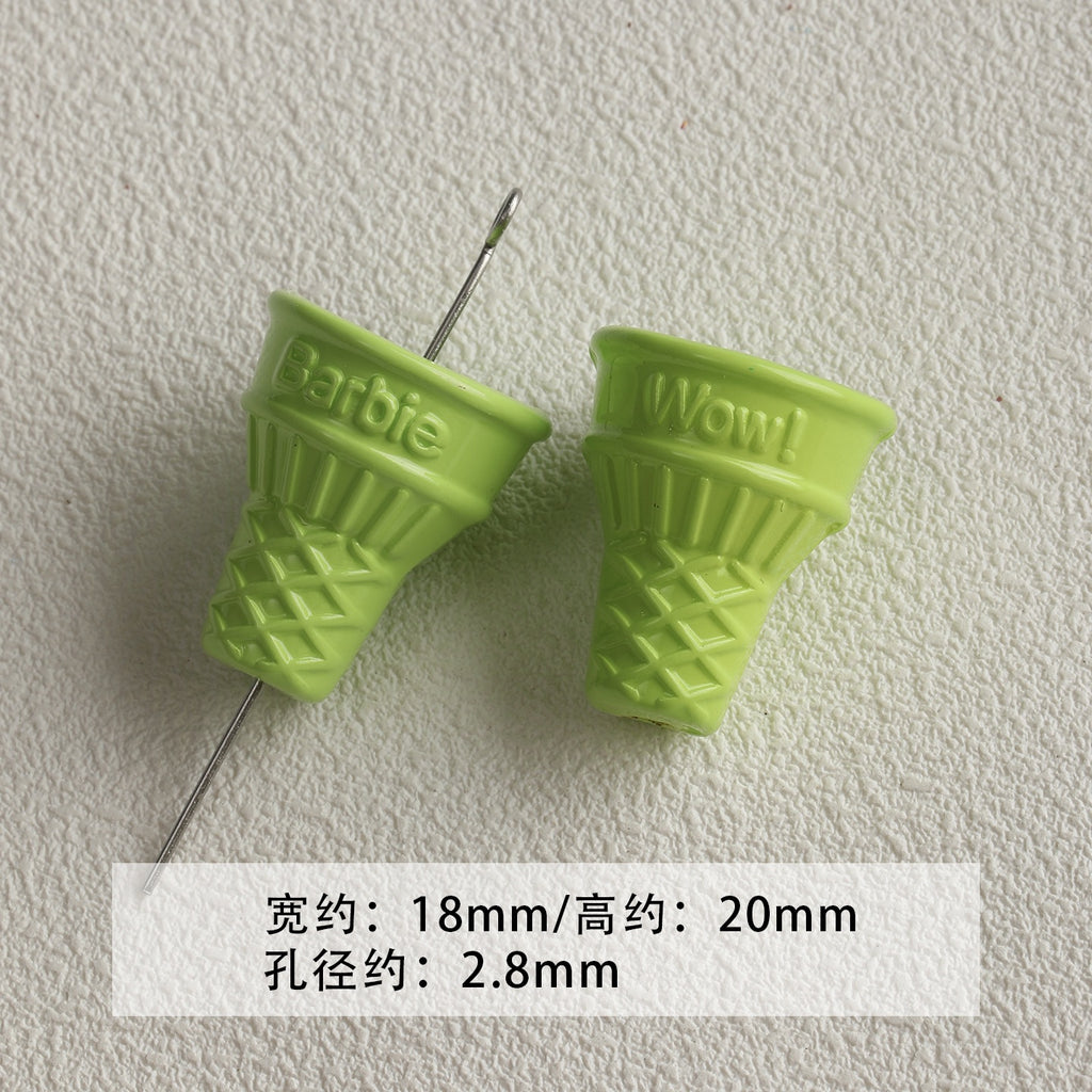 Black and green acrylic paint cheese cone star beaded mobile phone chain loose beads diy accessories material beads