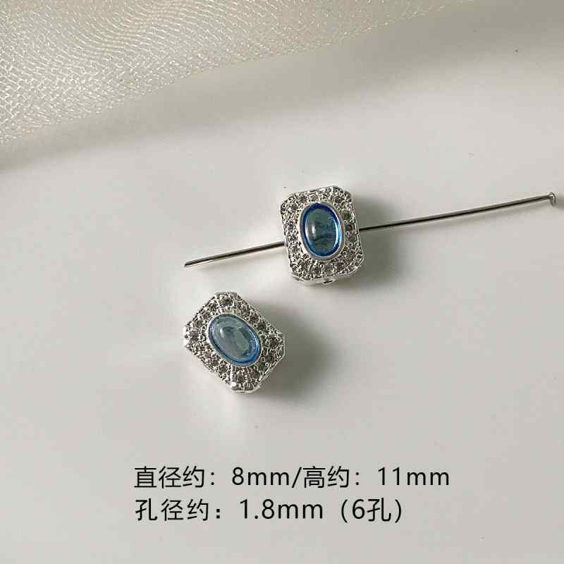 plated opal imitation aquamarine pendant bead diy accessories material