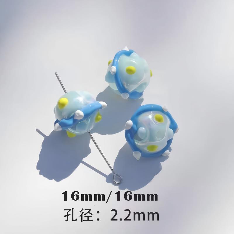 heavy oil blue hand-painted beads diy handmade accessories material package beaded beads loose beads