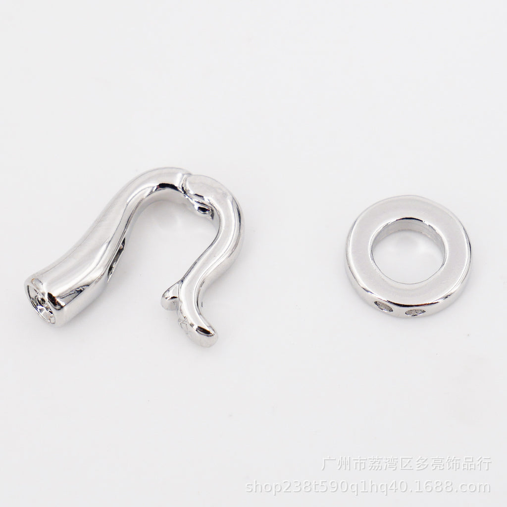 Color Hook-shaped Ring Pearl Buckle Universal Coil Buckle 18K Real Gold Electroplated DIY Bracelet Necklace Accessories