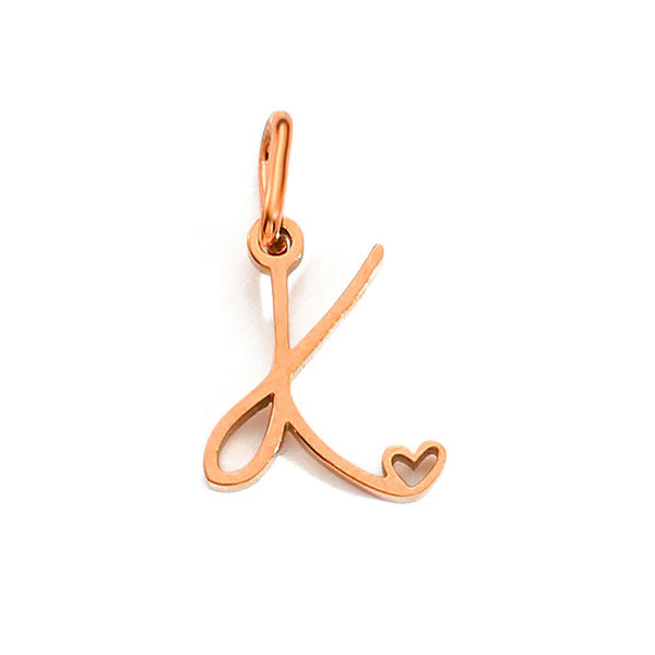 European and American Cross-border DIY26 Letter Pendant Jewelry Accessories Titanium Steel Mirror Polished Vacuum Plated Love English Letter