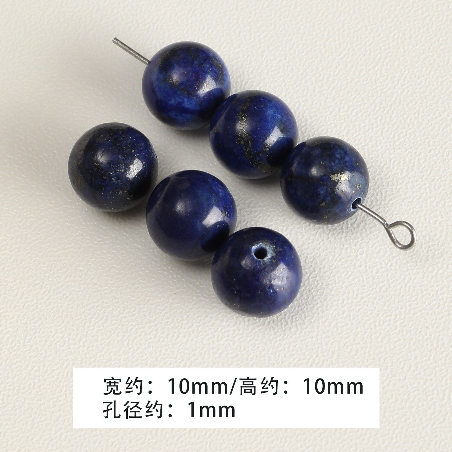 Natural lapis lazuli round beads square tube beads woven bead bracelet necklace scattered beads handmade DIY accessory material beads