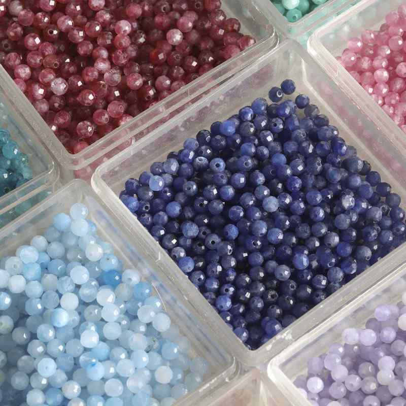 natural round cut aquamarine garnet loose beads diy material