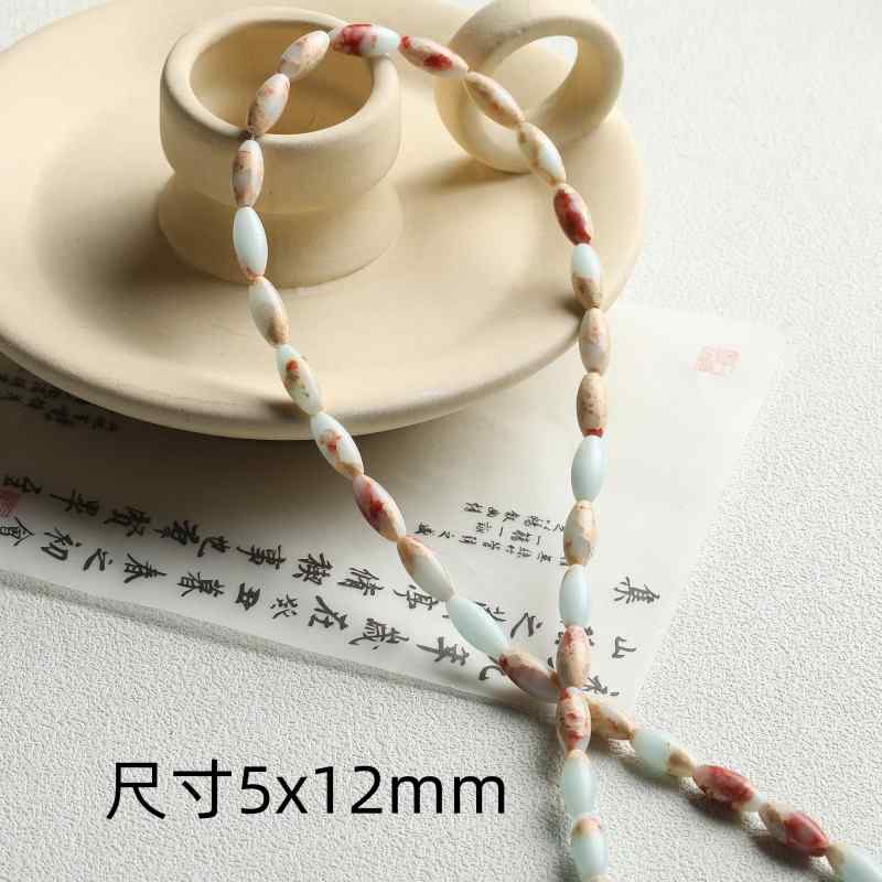 Rice beads natural stone Shoushan and Tiger Eye agate spacer beads handmade diy jewelry accessories