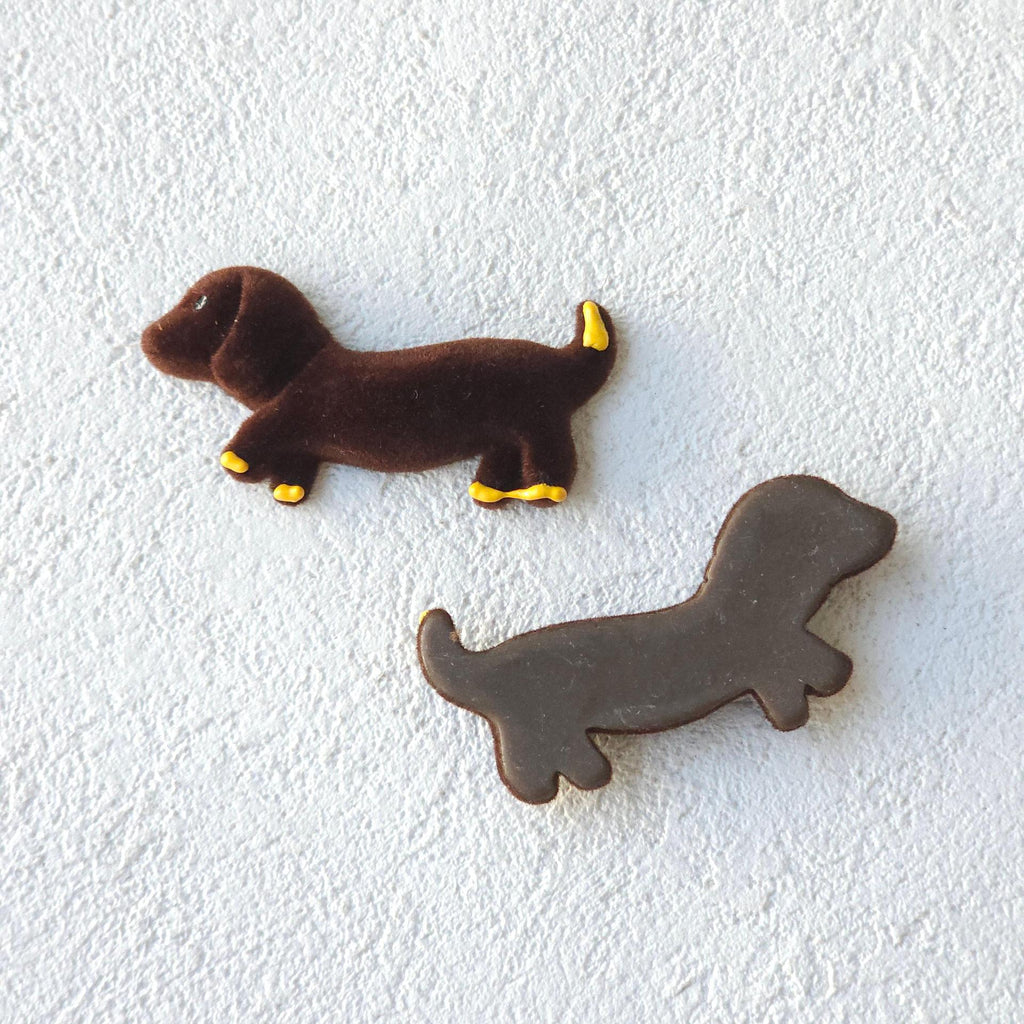 coffee colored plush teddy bear sausage dog headband clip, headband clip, earring, DIY accessory accessories