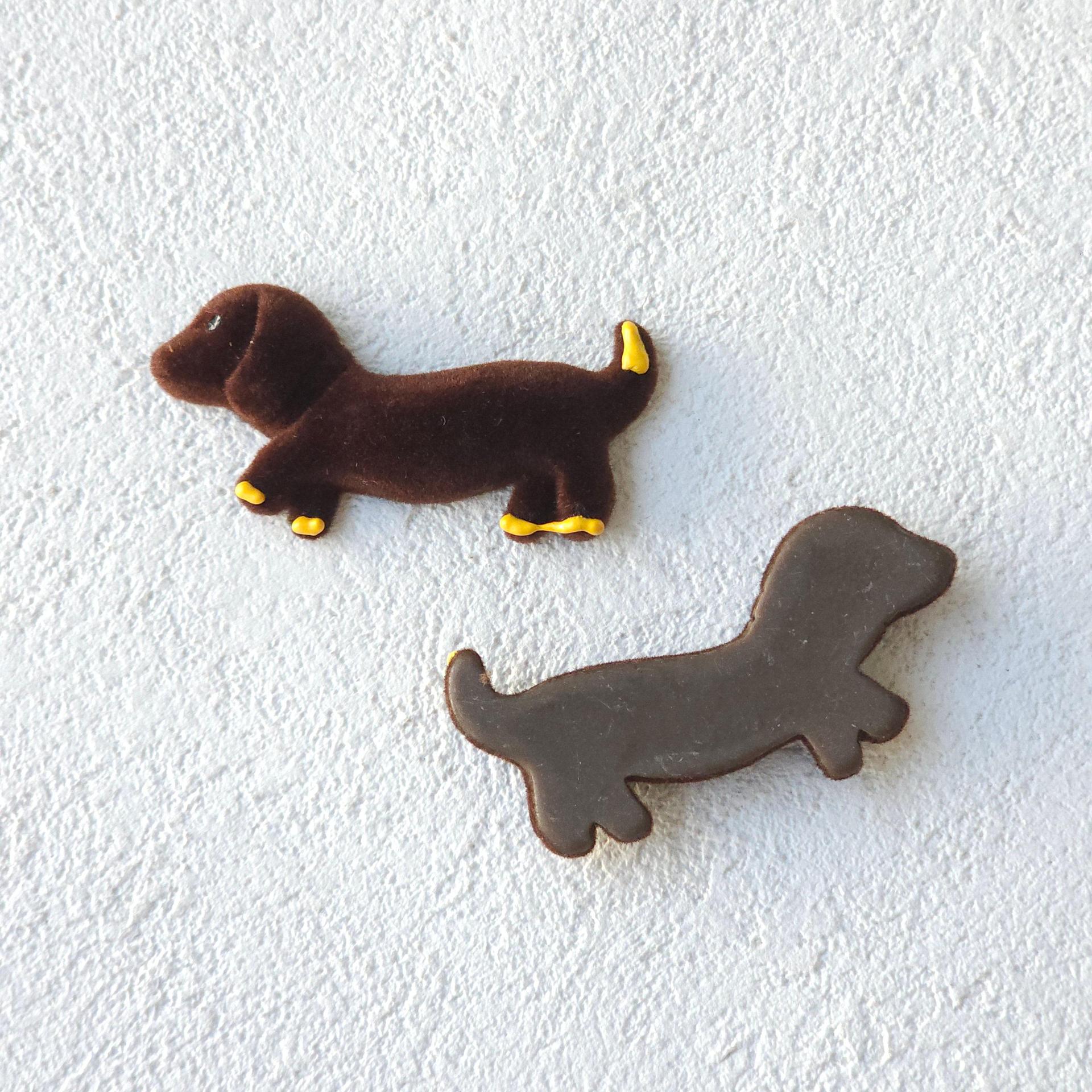 coffee colored plush teddy bear sausage dog headband clip, headband clip, earring, DIY accessory accessories