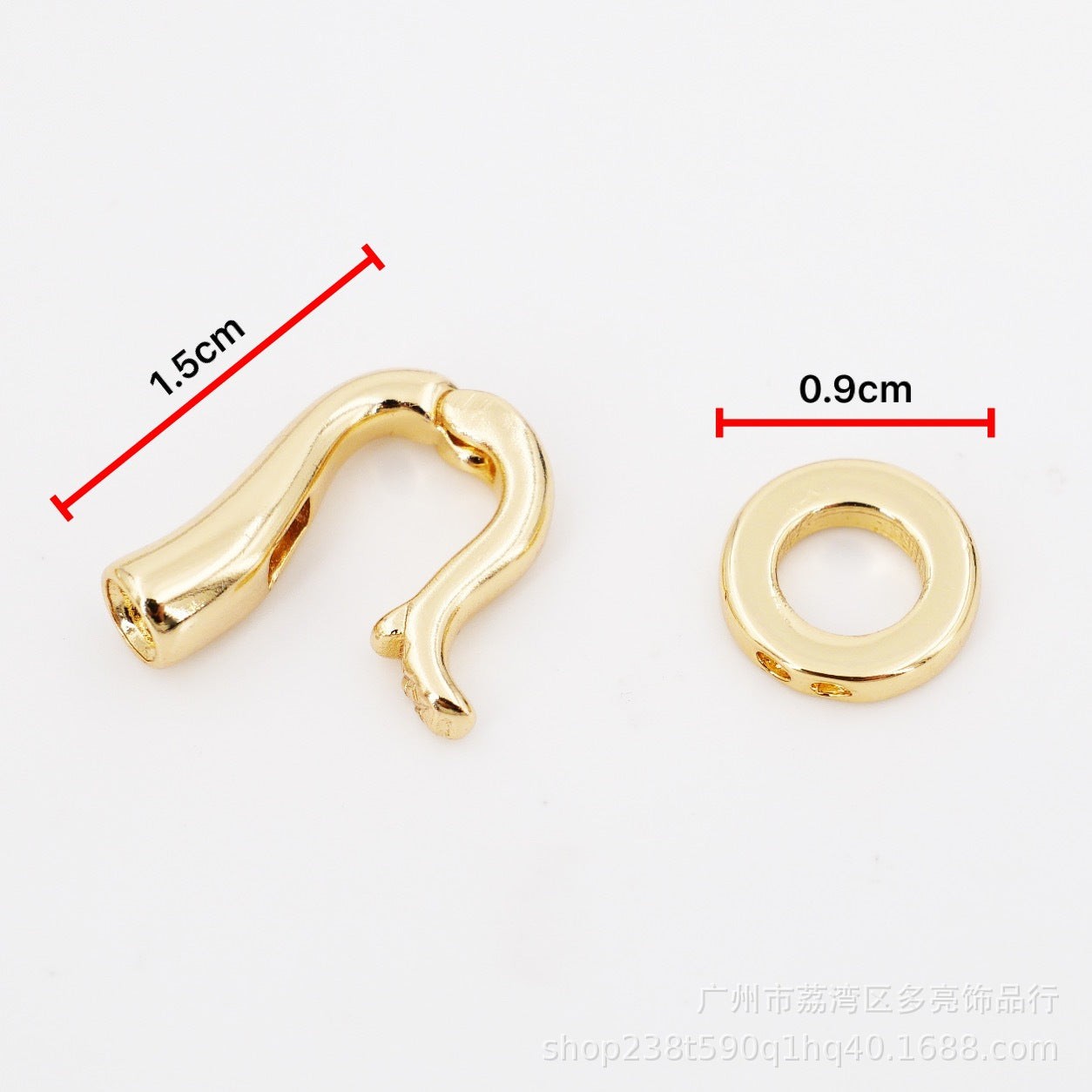 Color Hook-shaped Ring Pearl Buckle Universal Coil Buckle 18K Real Gold Electroplated DIY Bracelet Necklace Accessories