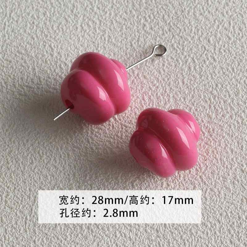 【 Spicy Girl Powder 】 Acrylic baking paint star love bead string mobile phone chain loose bead DIY accessory material bead