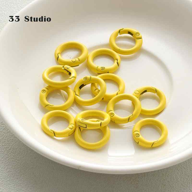 20mm candy spray paint round keychain diy beaded accessories buckle pendant bag hanging buckle