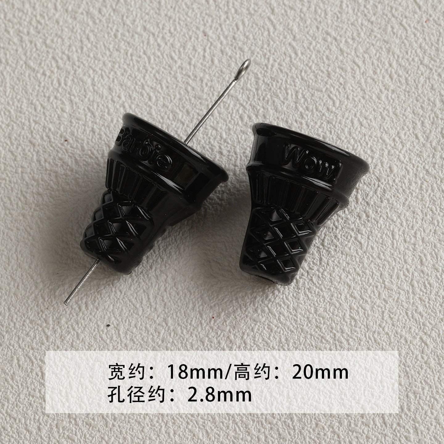 Black and green acrylic paint cheese cone star beaded mobile phone chain loose beads diy accessories material beads