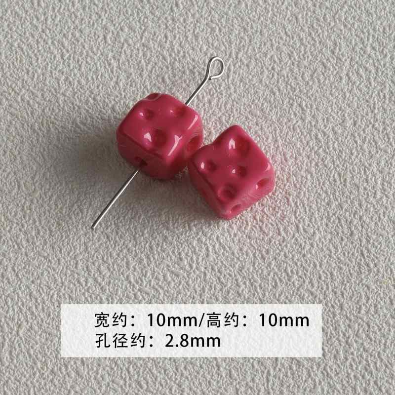 【 Spicy Girl Powder 】 Acrylic baking paint star love bead string mobile phone chain loose bead DIY accessory material bead