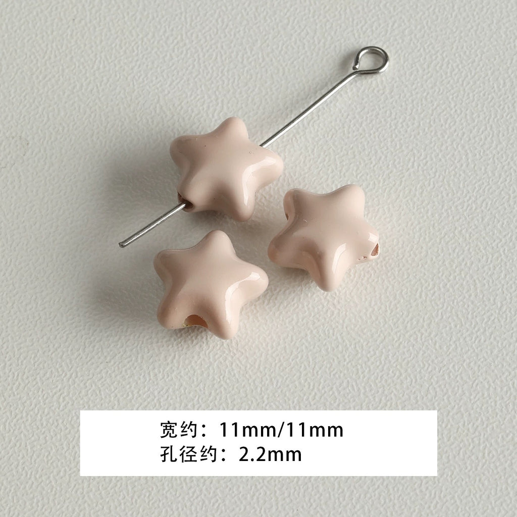 Baking paint curry color series square beads acrylic loose beads mobile phone chain key chain beads diy accessories material