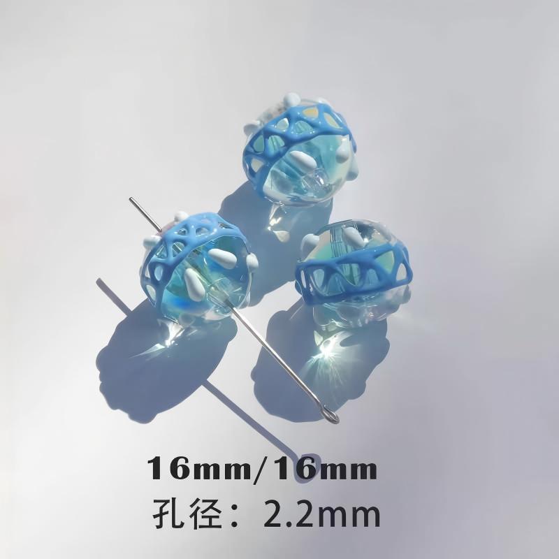 heavy oil blue hand-painted beads diy handmade accessories material package beaded beads loose beads