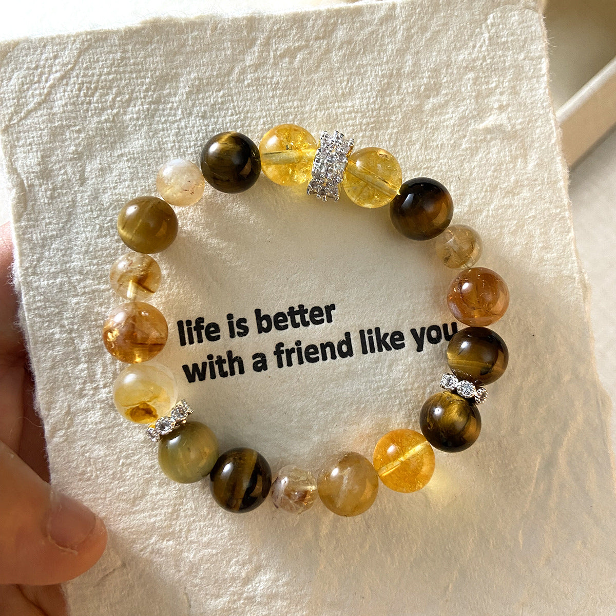 Natural Tiger Eye Stone Yellow Tower Wafer Bead Bracelet Necklace Beaded DIY Accessories Material Beads
