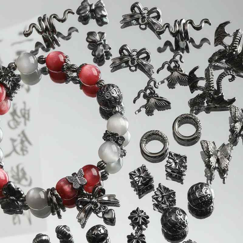 Dark Style Alloy Gun Black Pendant Spacer Beads Spacer Loose Bead Bracelet Necklace Beaded DIY Accessories