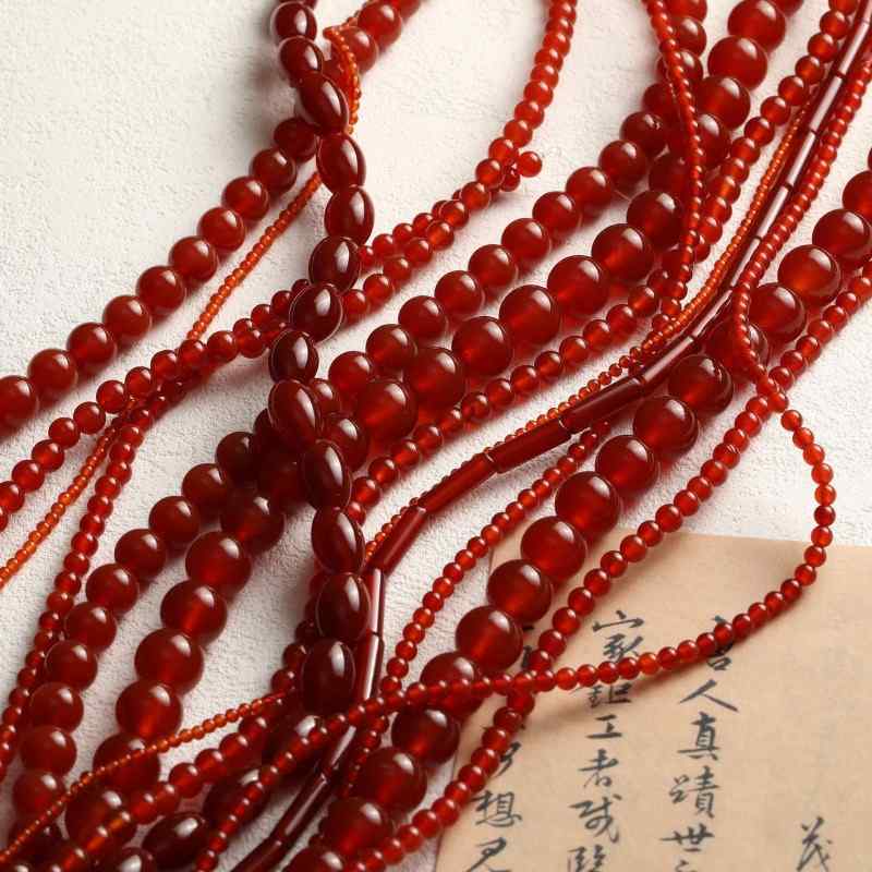 7A grade natural red agate diy bracelet necklace earrings accessories