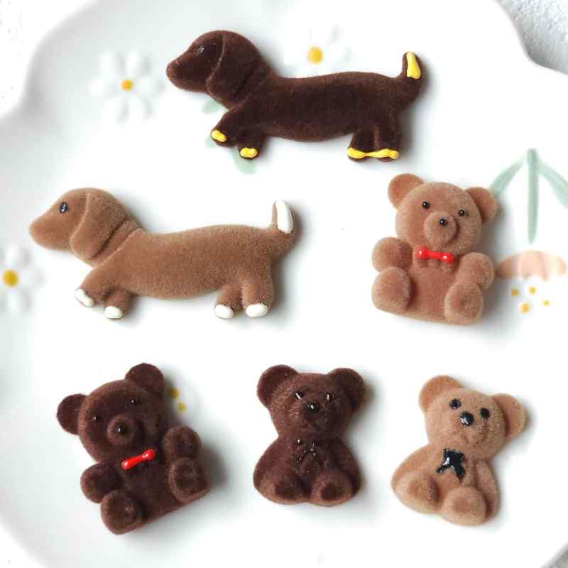coffee colored plush teddy bear sausage dog DIY accessory accessories