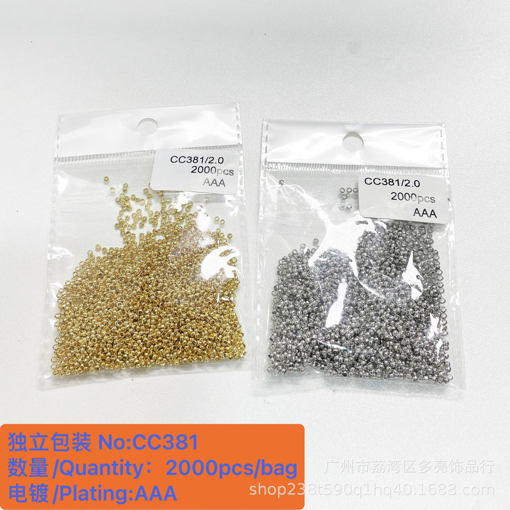 Plated 18K gold color clip flat positioning bead positioning tube diy necklace bracelet handmade jewelry accessories finishing fixed beads