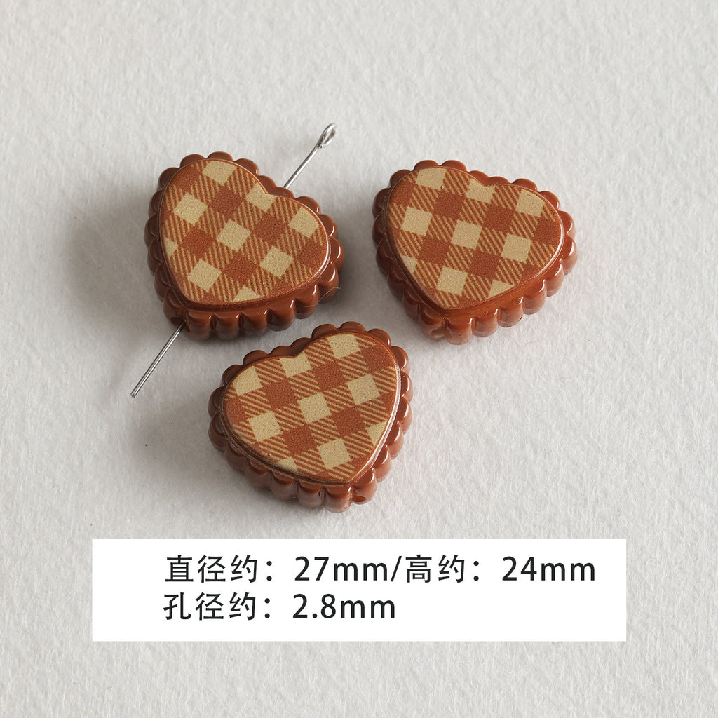 Baking paint curry color series square beads acrylic loose beads mobile phone chain key chain beads diy accessories material