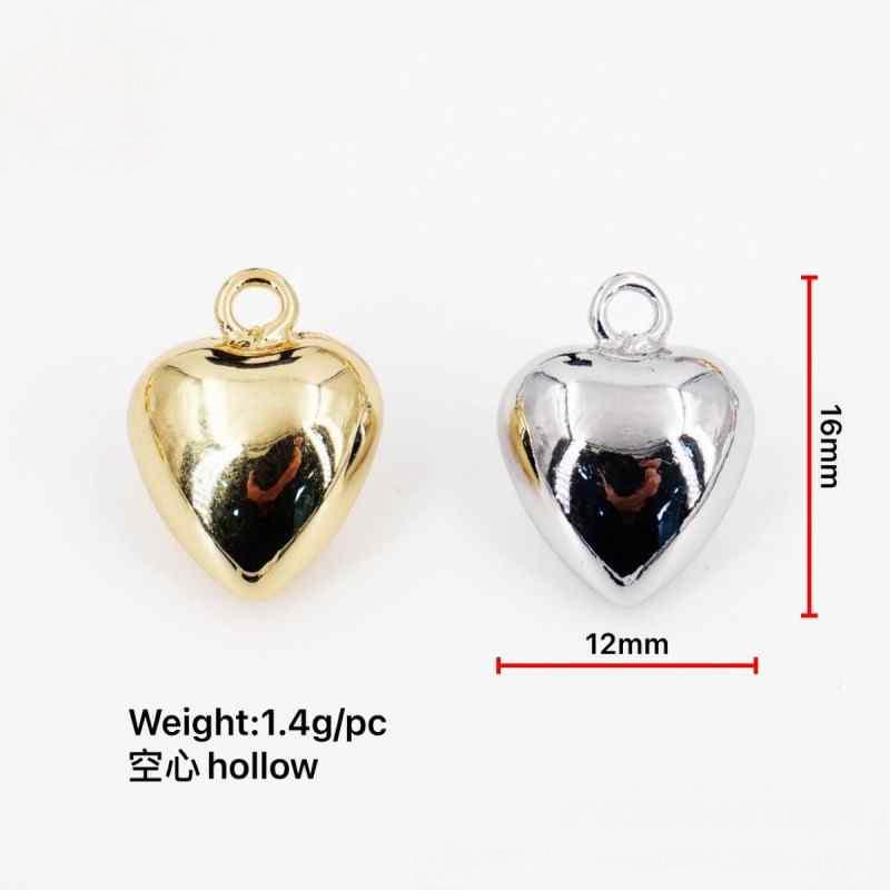 Bright Copper Plated Three-Dimensional Hollow Heart Gloss Love Pendant