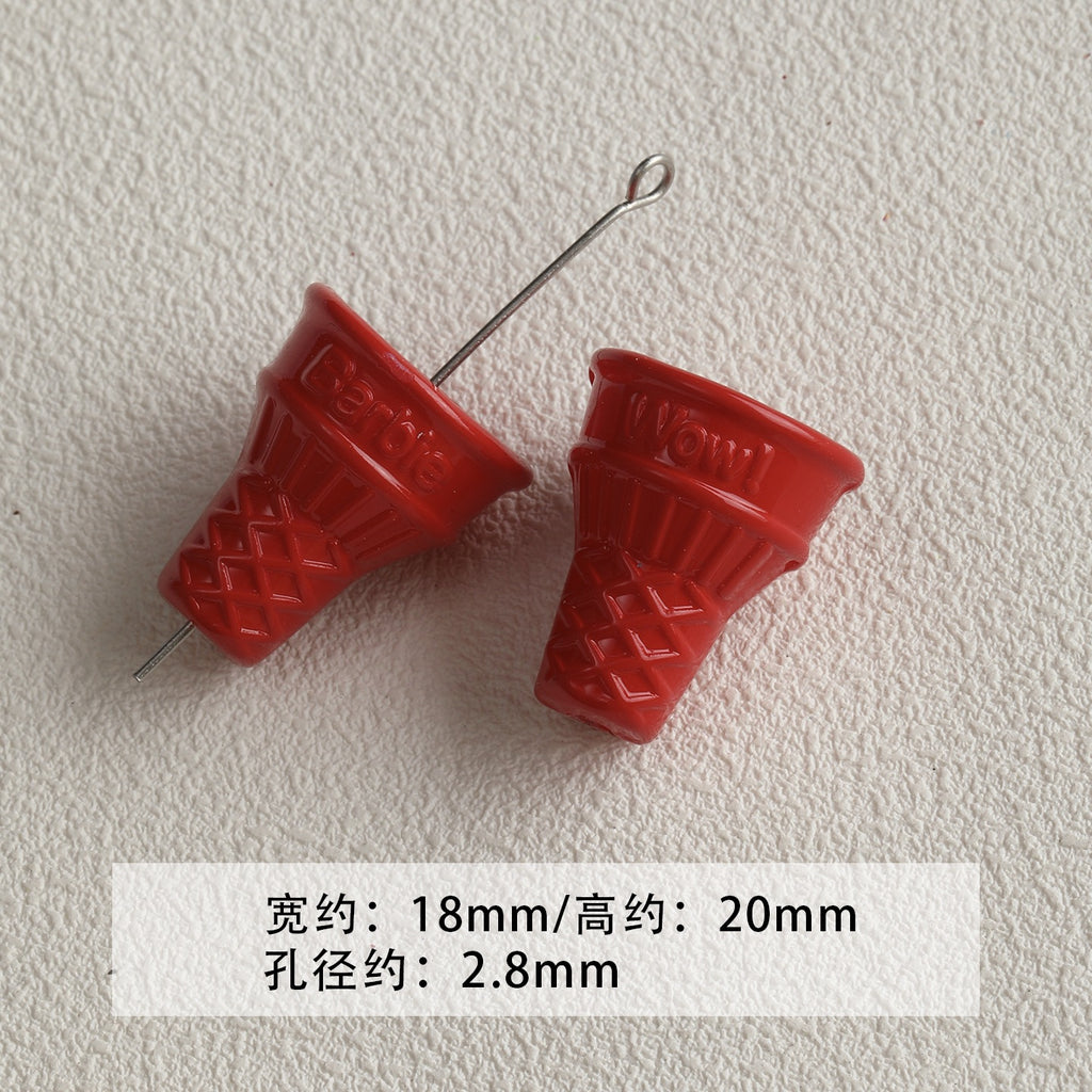 [red, yellow and blue] acrylic paint stars love beaded mobile phone chain keychain loose beads diy accessories material