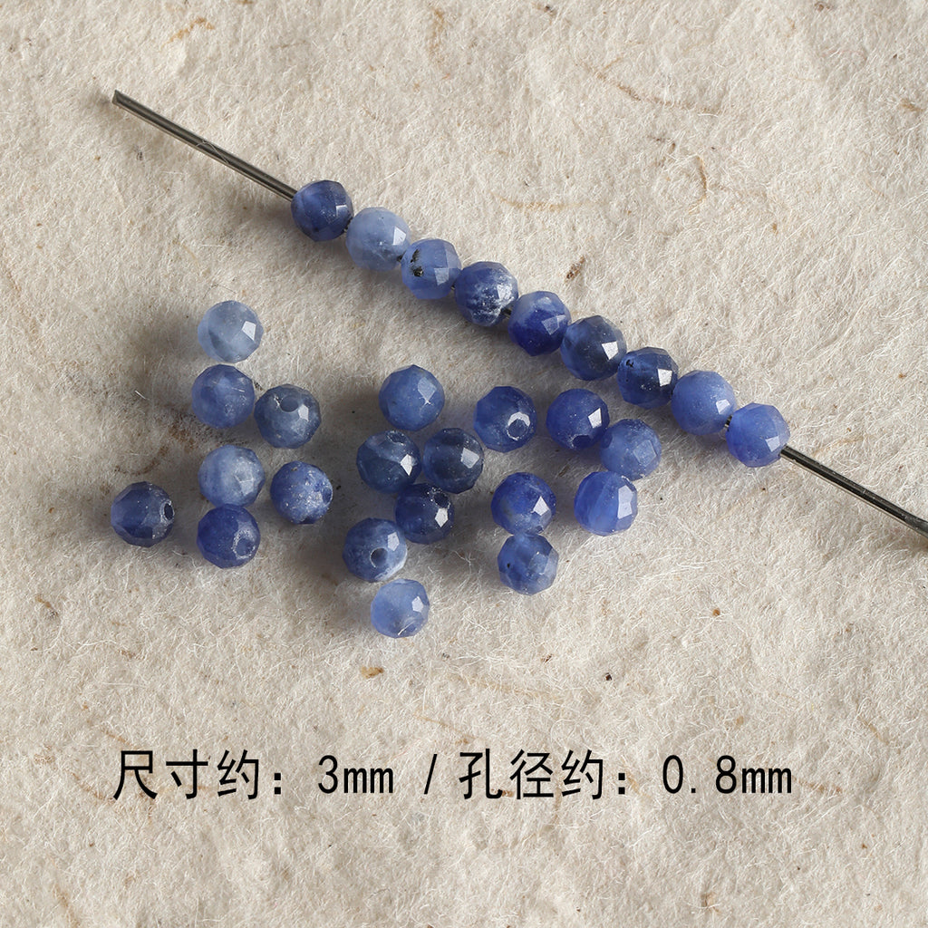 [Dunhuang] natural round cut aquamarine garnet loose beads bracelet necklace beaded diy accessories material beads