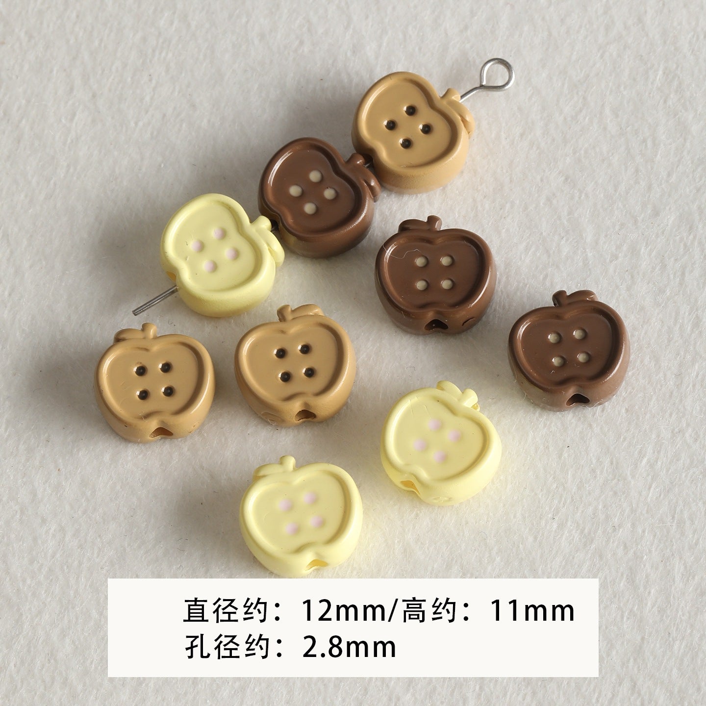 Baking paint curry color series square beads acrylic loose beads mobile phone chain key chain beads diy accessories material