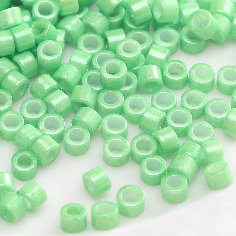 Green Style Guofeng Glass Glazed Beads Rice Beads DIY Handmade Homemade Beaded Bracelet Necklace Accessories