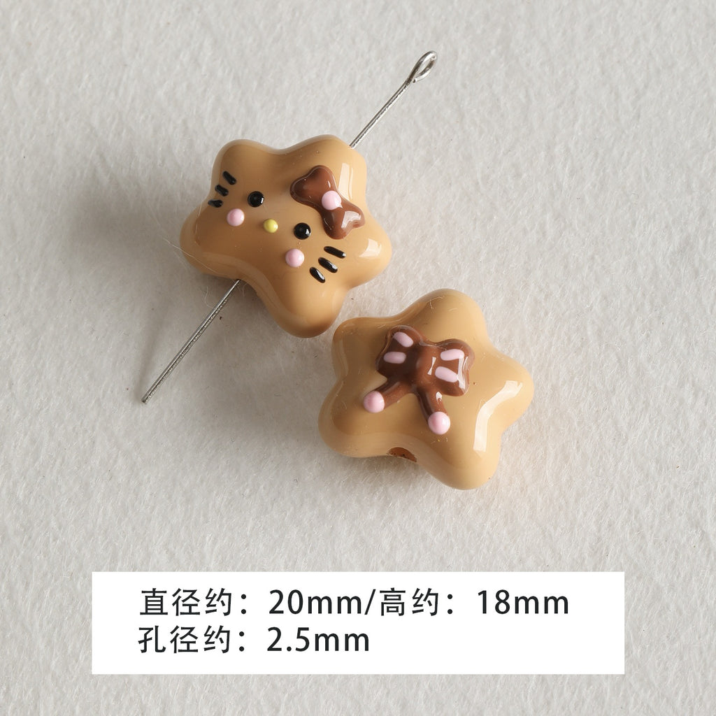 Baking paint curry color series square beads acrylic loose beads mobile phone chain key chain beads diy accessories material