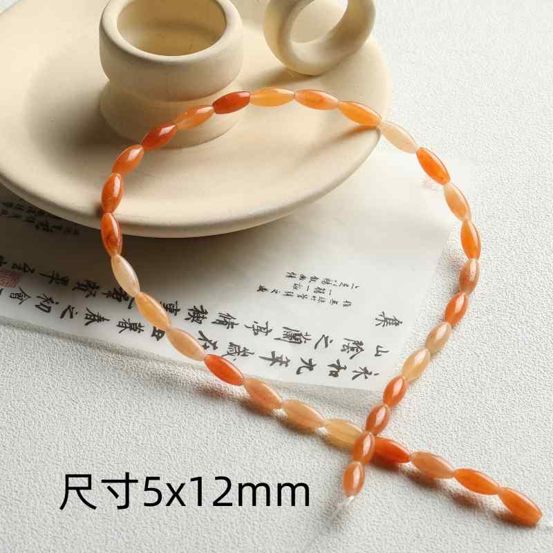 Rice beads natural stone Shoushan and Tiger Eye agate spacer beads handmade diy jewelry accessories