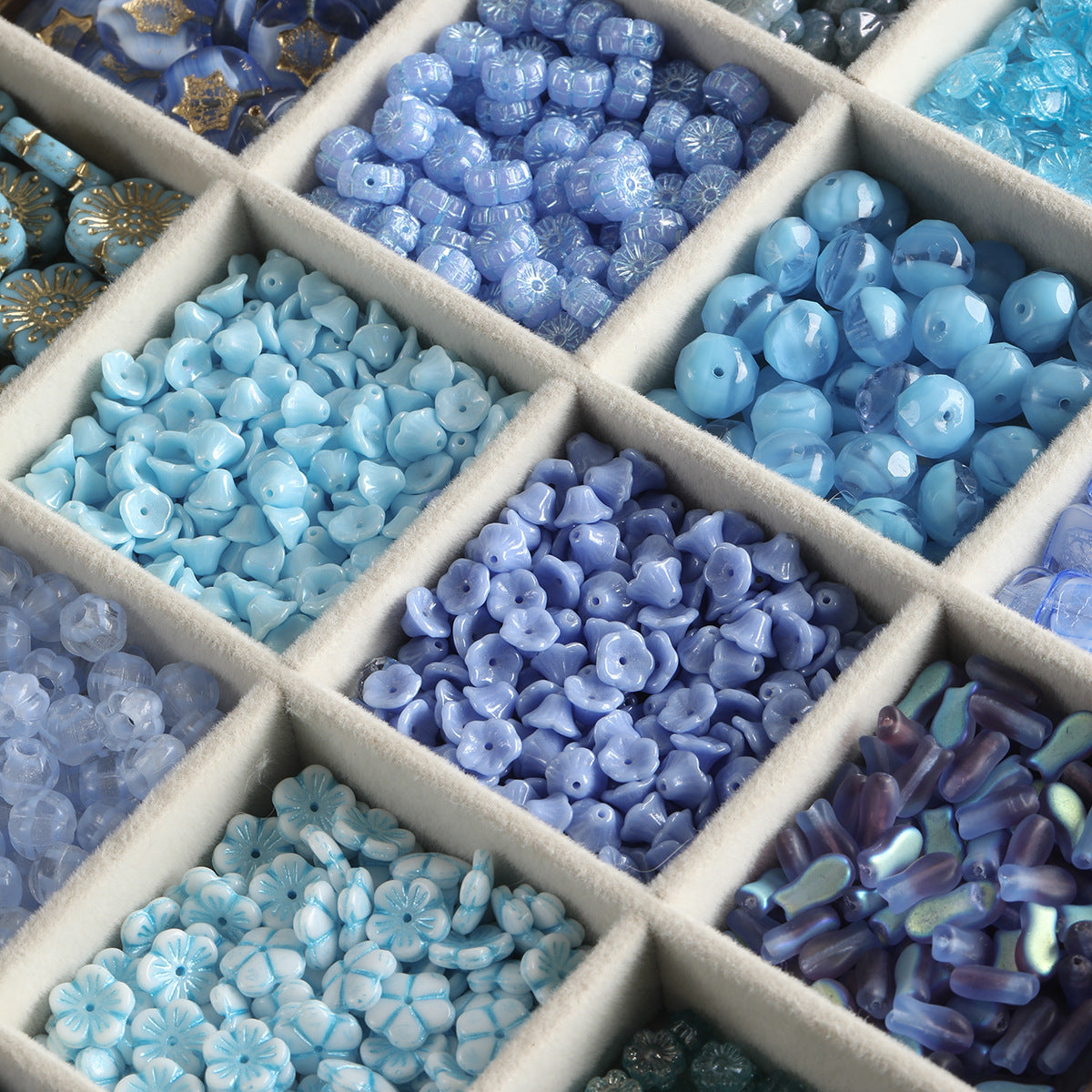 Blue Glass Loose Beads Collection Bracelet Necklace Mobile Phone Chain Beaded DIY Accessories Material Beads