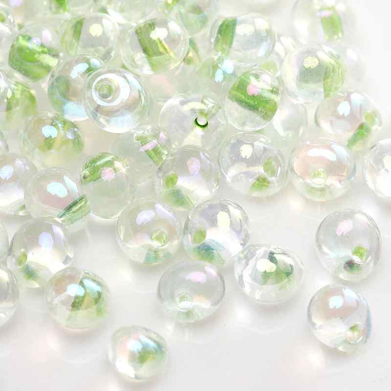 Green Style Glass Glazed Rice Beads DIY Handmade Accessories
